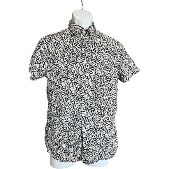 Mens Express Jeans Daisy Print Cotton Button Down Casual Shirt - Sz M - Picture 1 of 3